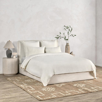 Villa by Classic Home - Paloma 3-Piece Hemp Fabric Ivory Queen Duvet Set - 90W - Ivory - BEDD353Q veiw 2