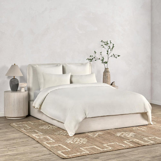 Villa by Classic Home - Paloma 3-Piece Hemp Fabric Ivory Queen Duvet Set - 90W - Ivory - BEDD353Q veiw 2