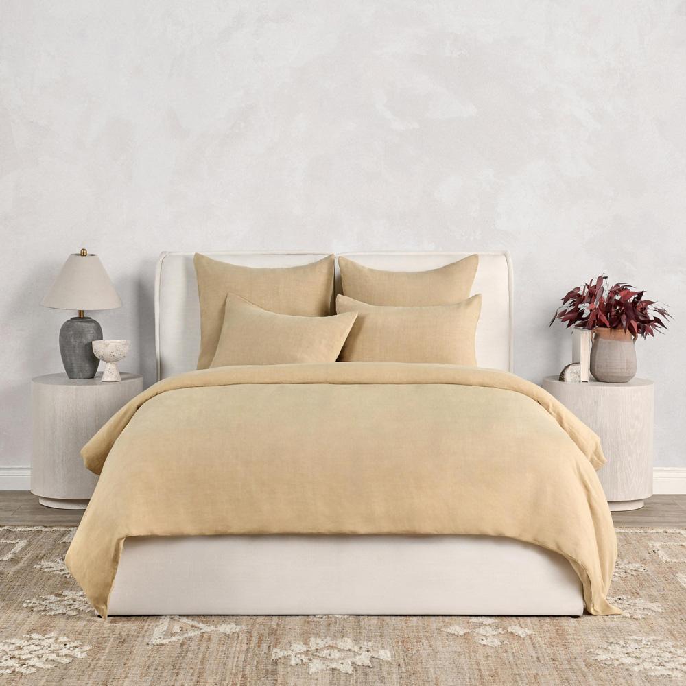 Villa by Classic Home - Paloma Hemp Fabric Ochre Amber King Duvet Set - 108W - Amber - V290197 veiw 3