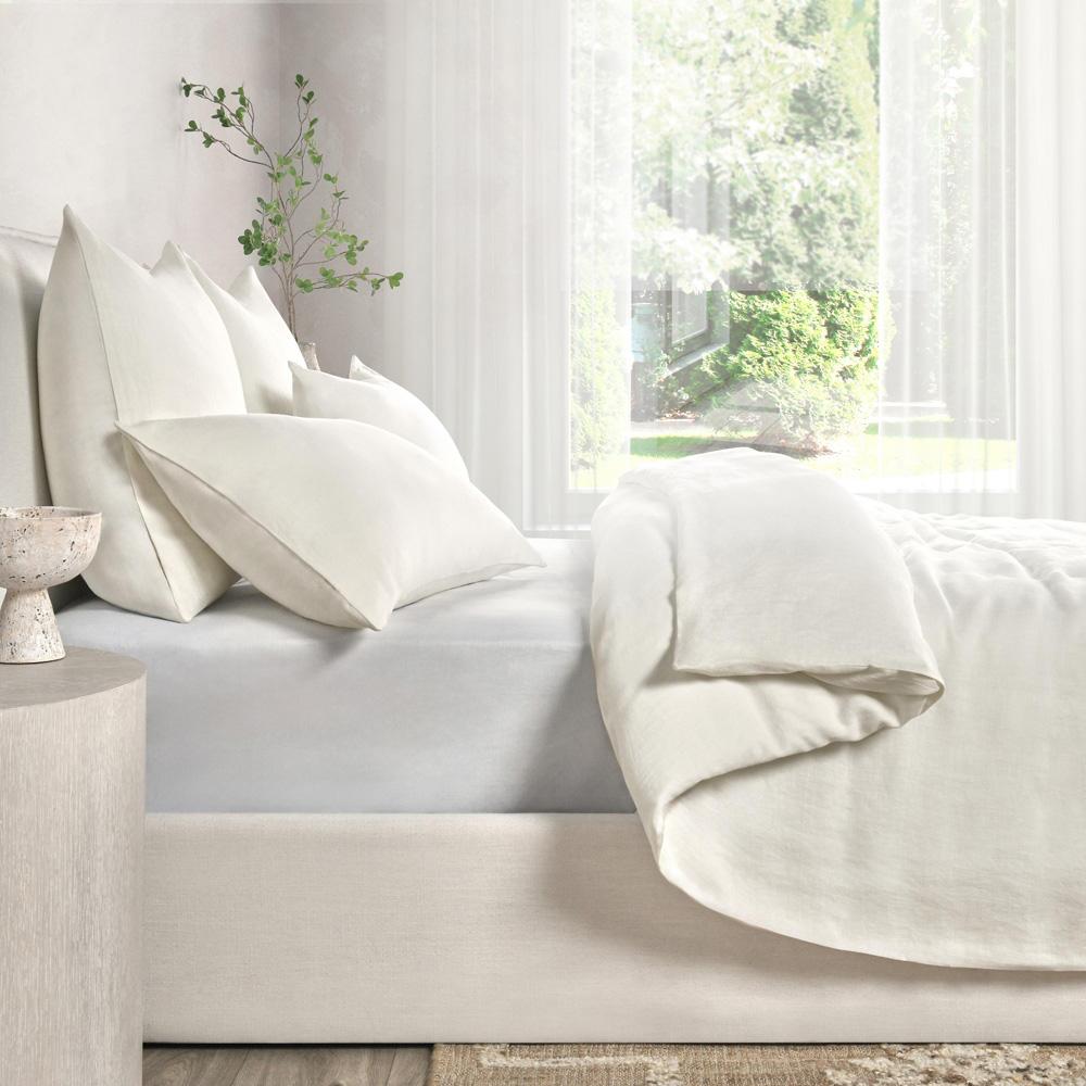 Villa by Classic Home - Paloma Hemp Fabric Ivory Queen Duvet Set - 90W - Ivory - V290203 veiw 4