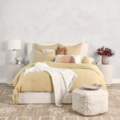 Villa by Classic Home - Paloma Hemp Fabric Ochre Amber King Sham - 36W - Amber - V290199 veiw 4
