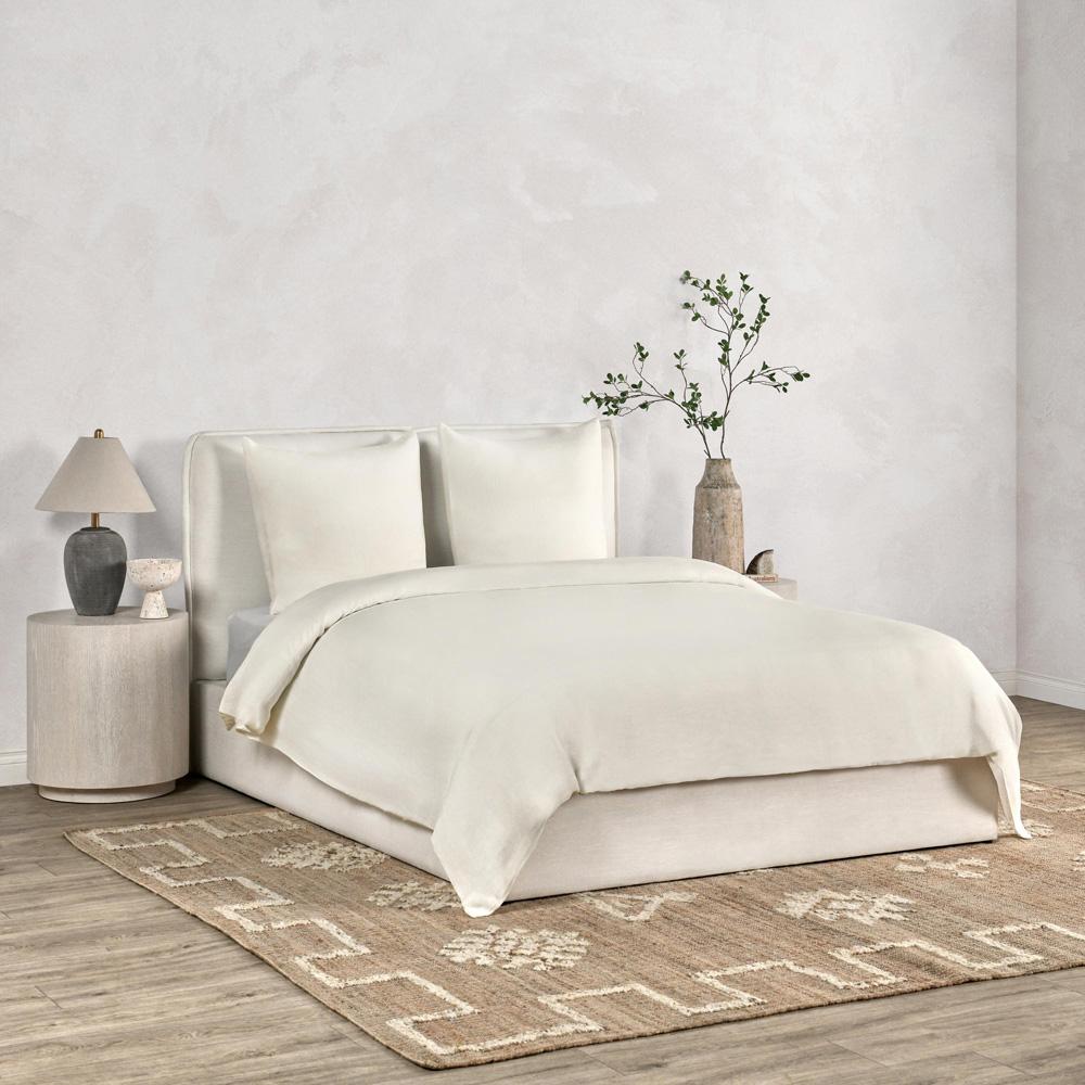 Villa by Classic Home - Paloma Hemp Fabric Ivory Euro Sham - 26W - Ivory - V290205 veiw 4