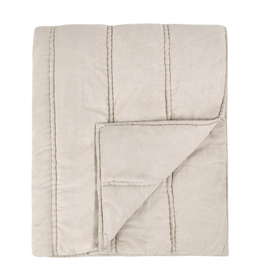 Villa by Classic Home - Rowen Sustainable Fabric Beige Queen Quilt - 92W - Beige - V290151 veiw 1