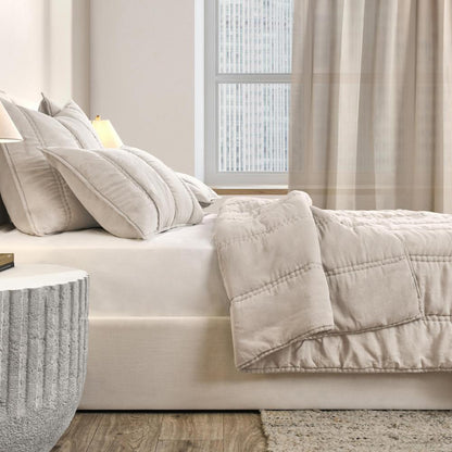 Villa by Classic Home - Rowen Sustainable Fabric Beige King Quilt - 108W - Beige - V290150 veiw 4