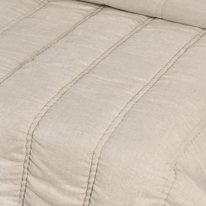 Villa by Classic Home - Rowen Sustainable Fabric Beige King Quilt - 108W - Beige - V290150 veiw 5