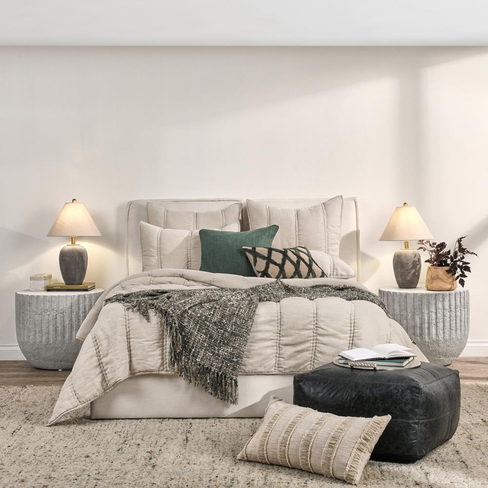 Villa by Classic Home - Rowen Sustainable Fabric Beige King Quilt - 108W - Beige - V290150 veiw 6