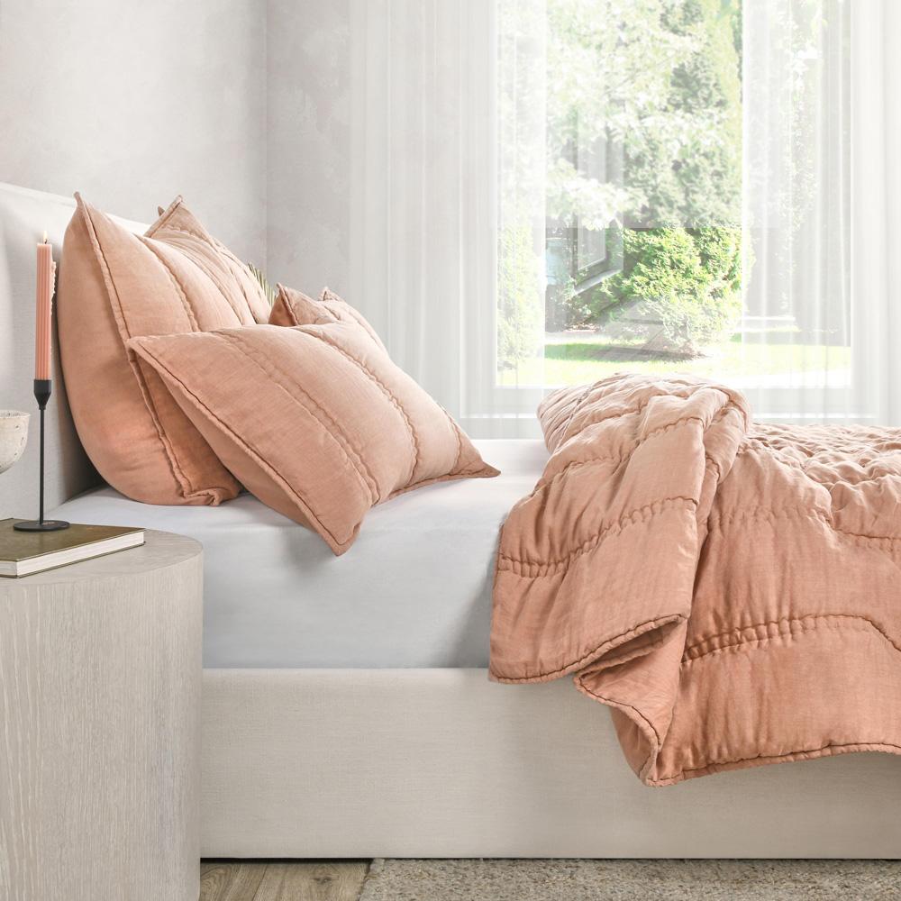Villa by Classic Home - Rowen Sustainable Fabric Clay King Quilt Set - 108W - Clay - V290191 veiw 4