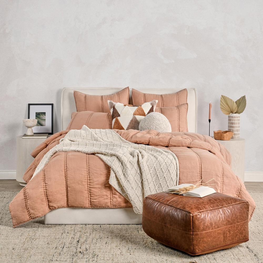 Villa by Classic Home - Rowen Sustainable Fabric Clay King Quilt Set - 108W - Clay - V290191 veiw 6