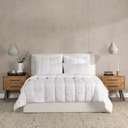 Villa by Classic Home - Rowen Sustainable Fabric Cloud White King Quilt - 108W - White - V290145 veiw 3