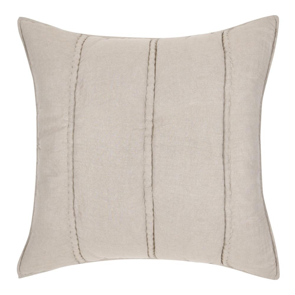 Villa by Classic Home - Rowen Sustainable Fabric Beige Euro Sham - 26W - Beige - V290153 veiw 1