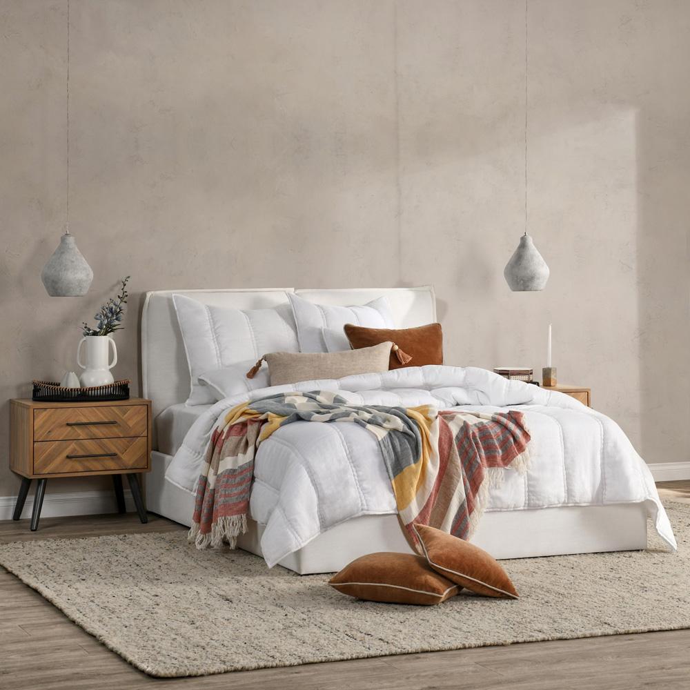 Villa by Classic Home - Rowen Sustainable Fabric Cloud White Euro Sham - 26W - White - V290148 veiw 4