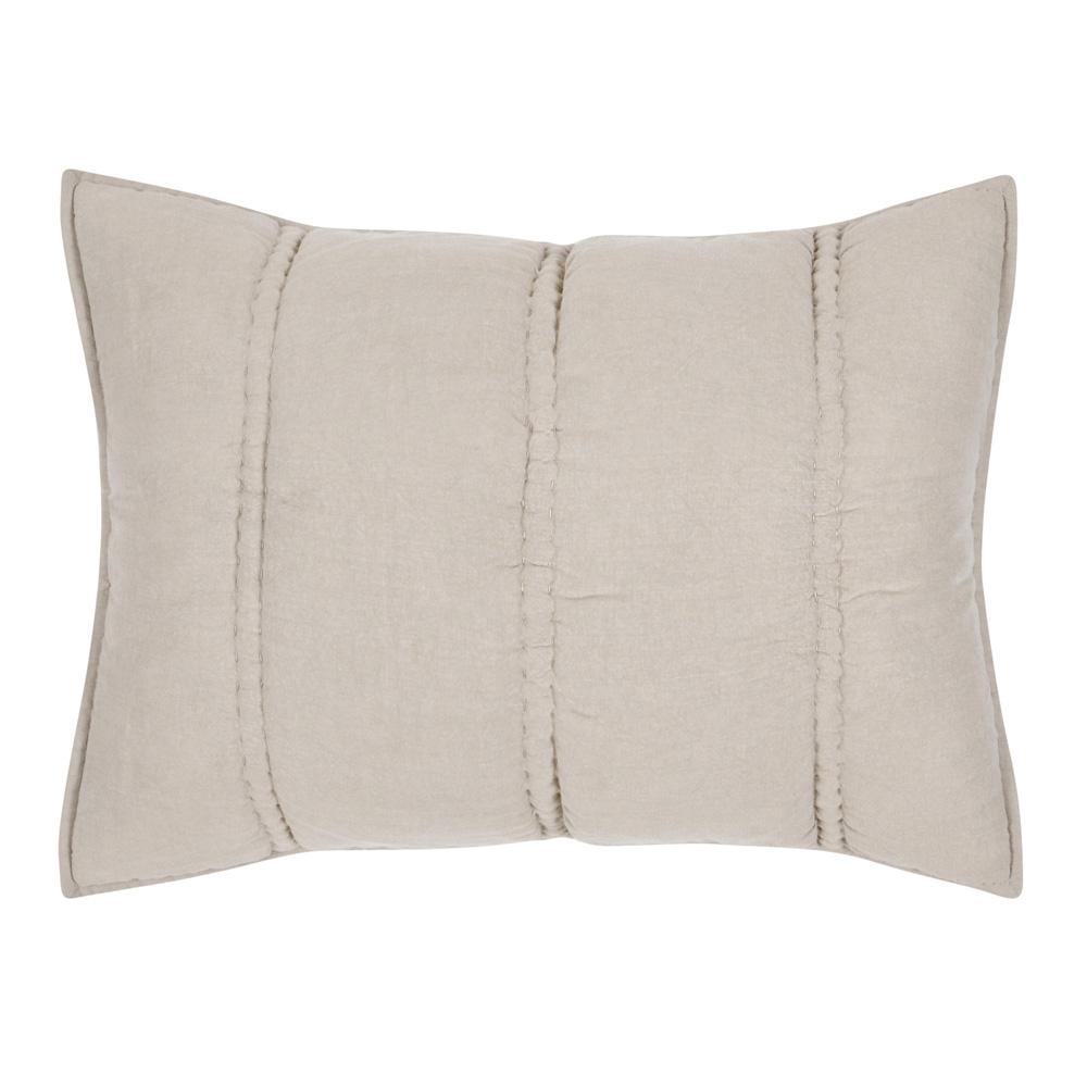 Villa by Classic Home - Rowen Sustainable Fabric Beige Standard Sham - 26W - Beige - V290154 veiw 1