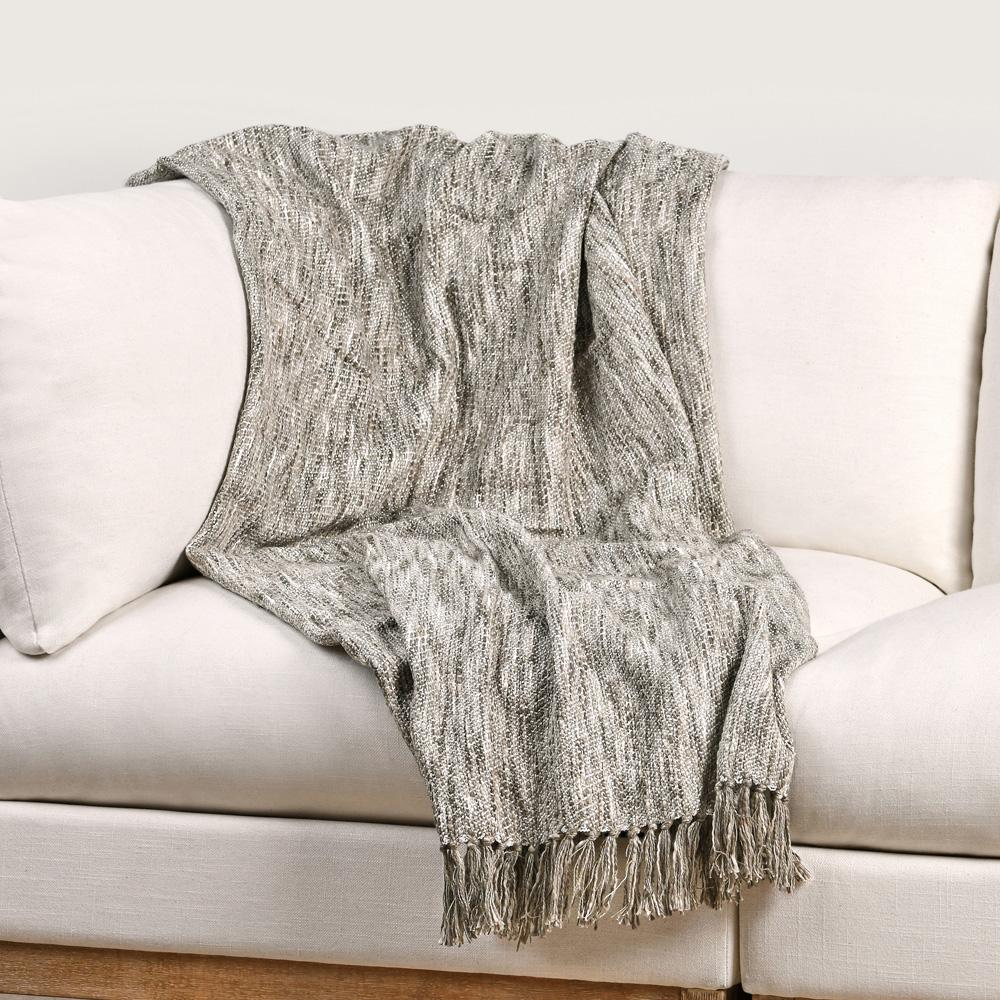 Villa by Classic Home - Tc Sharma Cotton Blend 50inX70in Beige Throw Blanket Blanket - 50W - Beige - V270056 veiw 5