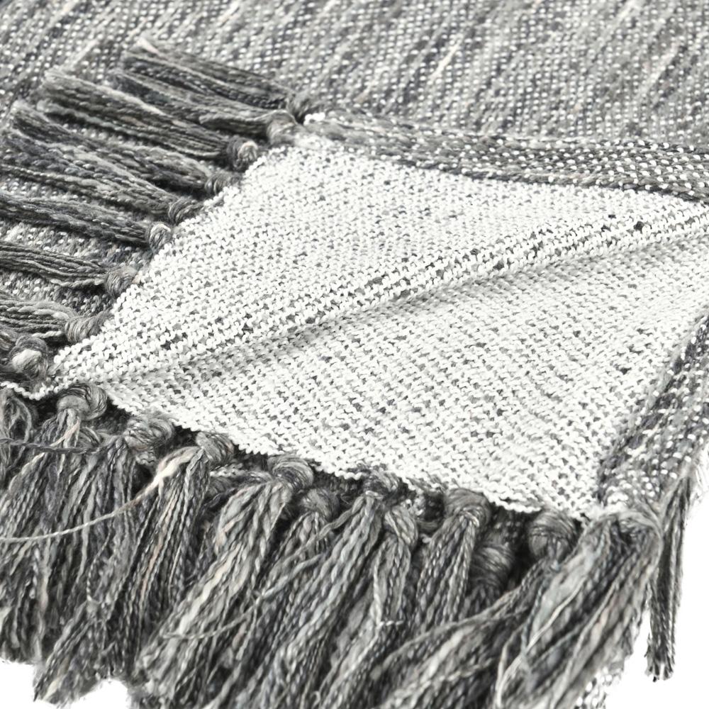 Villa by Classic Home - Tc Sharma Cotton Blend 50inX70in Gray Throw Blanket Blanket - 50W - Gray - V290139 veiw 3