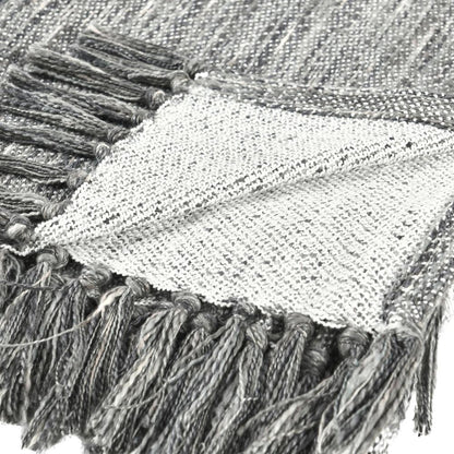 Villa by Classic Home - Tc Sharma Cotton Blend 50inX70in Gray Throw Blanket Blanket - 50W - Gray - V290139 veiw 3