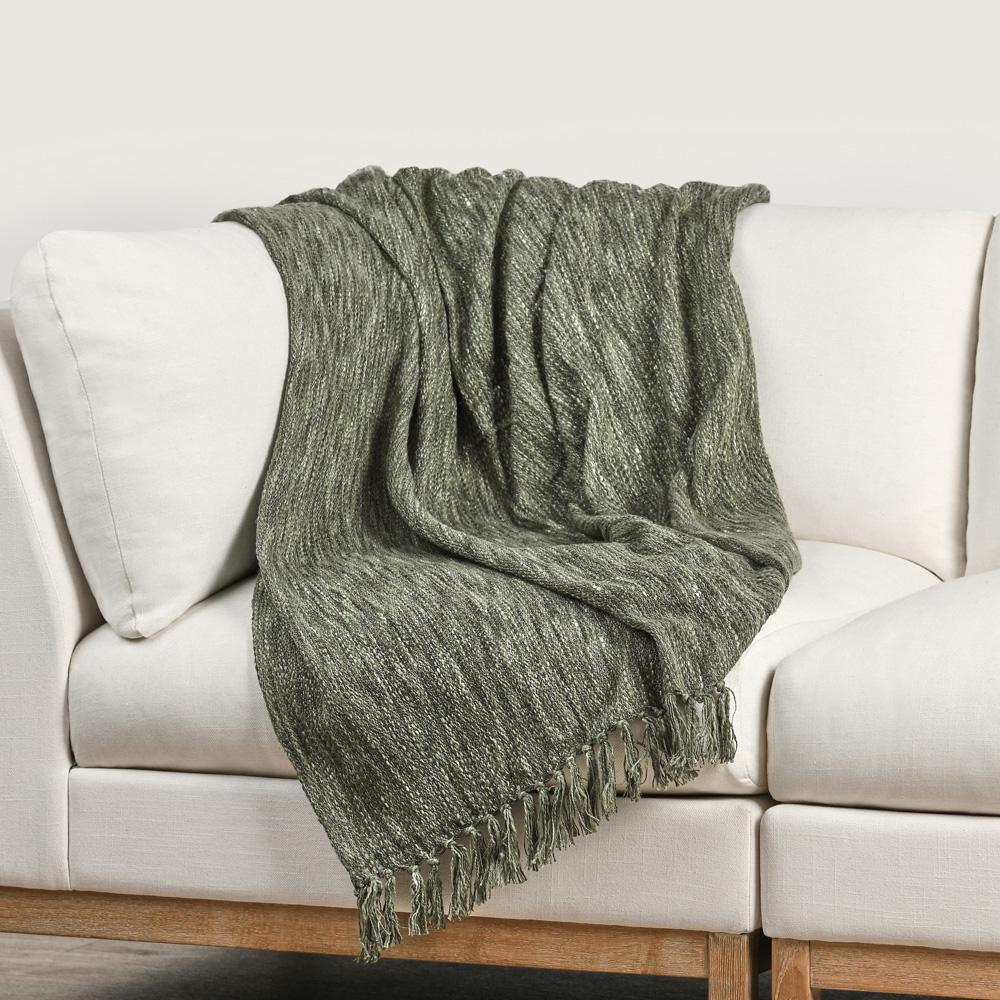 Villa by Classic Home - Tc Sharma Cedar Green Throw Blanket 50inX70in - 50W - Green - V270057 veiw 5