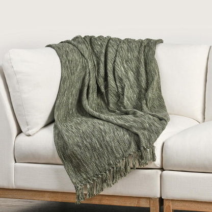 Villa by Classic Home - Tc Sharma Cedar Green Throw Blanket 50inX70in - 50W - Green - V270057 veiw 5