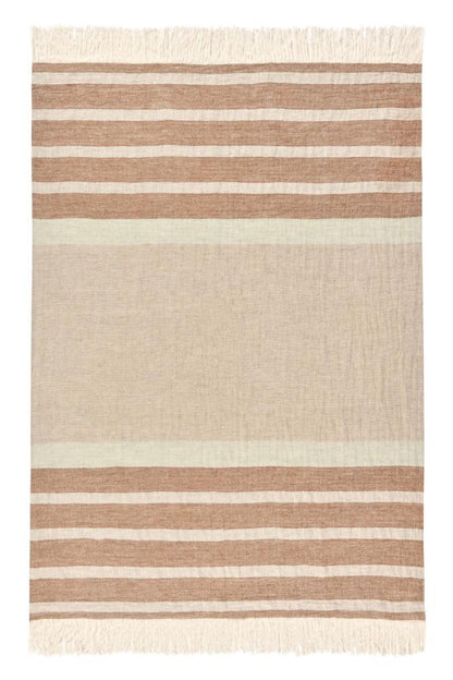 Villa by Classic Home - Sherry 100% Belgian Linen Brown Multicolor 50inX70in Throw Blanket Blanket - 50W - Brown - V290144 veiw 4