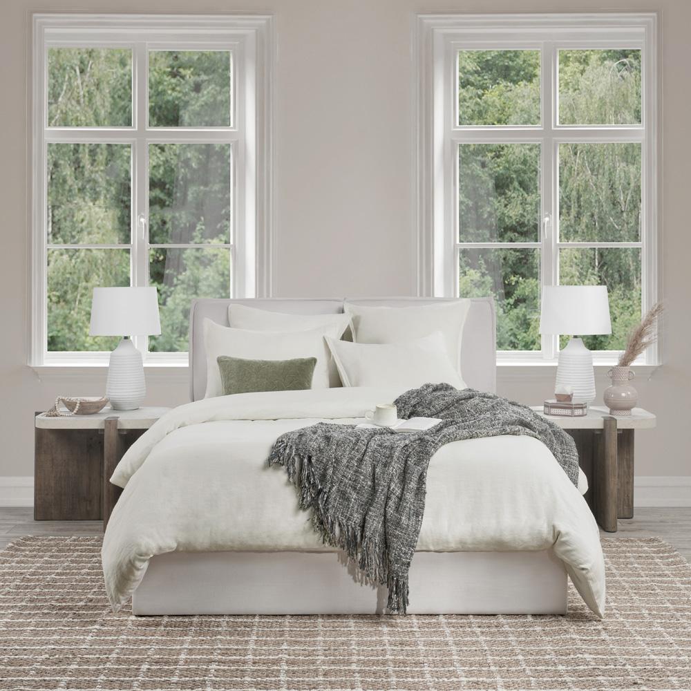 Villa by Classic Home - Talia Cotton Linen Blend Ivory Queen Duvet  - 92W - Ivory - V250153 veiw 2