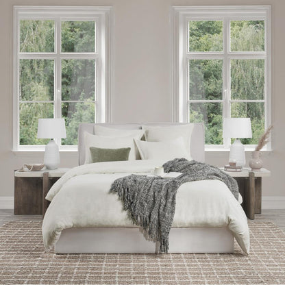 Villa by Classic Home - Talia Cotton Linen Blend Ivory Queen Duvet  - 92W - Ivory - V250153 veiw 2
