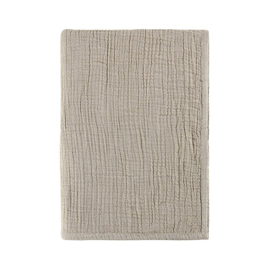 Villa by Classic Home - Tc Cotton Linen Blend Beige 50inX70in Throw Blanket Blanket - 50W - Beige - V270002 veiw 1
