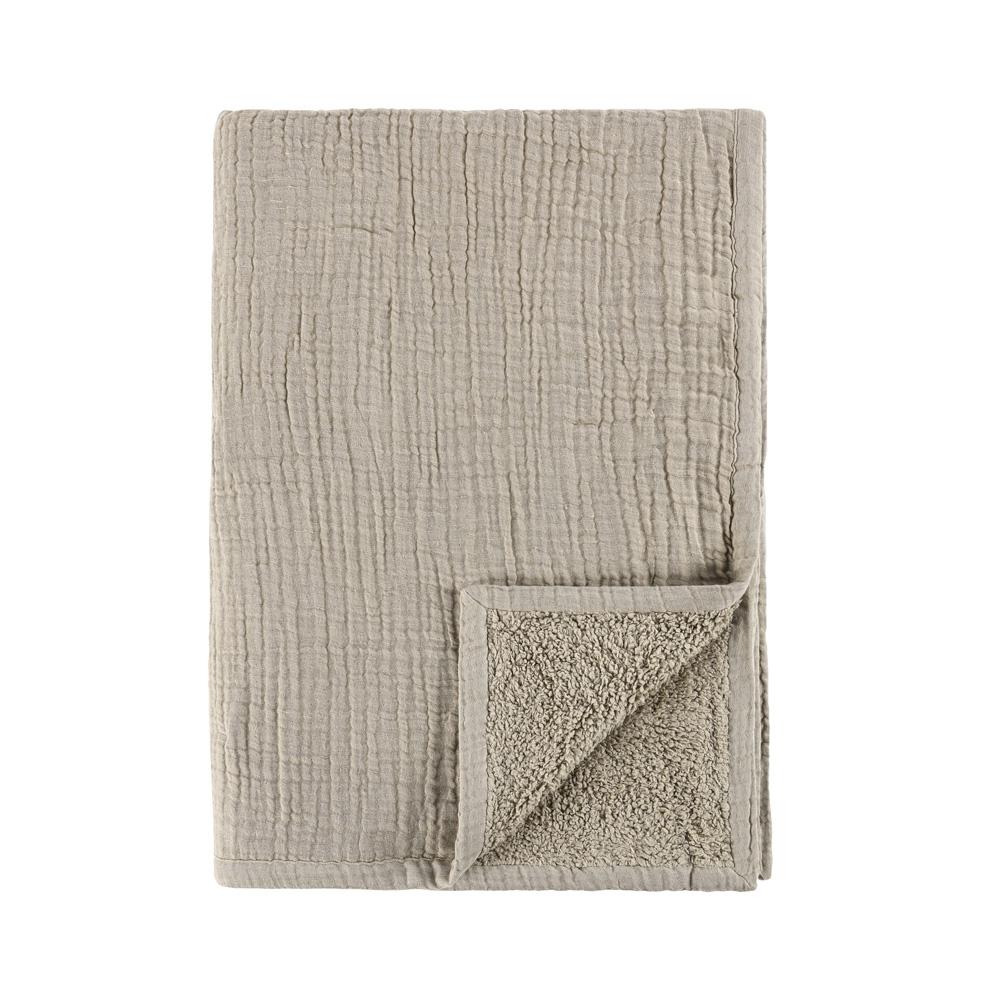 Villa by Classic Home - Tc Cotton Linen Blend Beige 50inX70in Throw Blanket Blanket - 50W - Beige - V270002 veiw 2