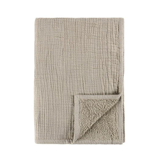 Villa by Classic Home - Tc Cotton Linen Blend Beige 50inX70in Throw Blanket Blanket - 50W - Beige - V270002 veiw 2