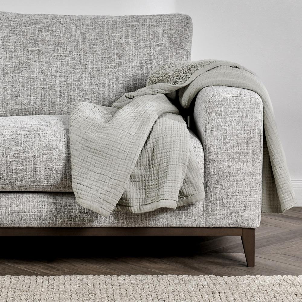 Villa by Classic Home - Tc Cotton Linen Blend Gray 50inX70in Throw Blanket Blanket - 50W - Gray - V270004 veiw 4