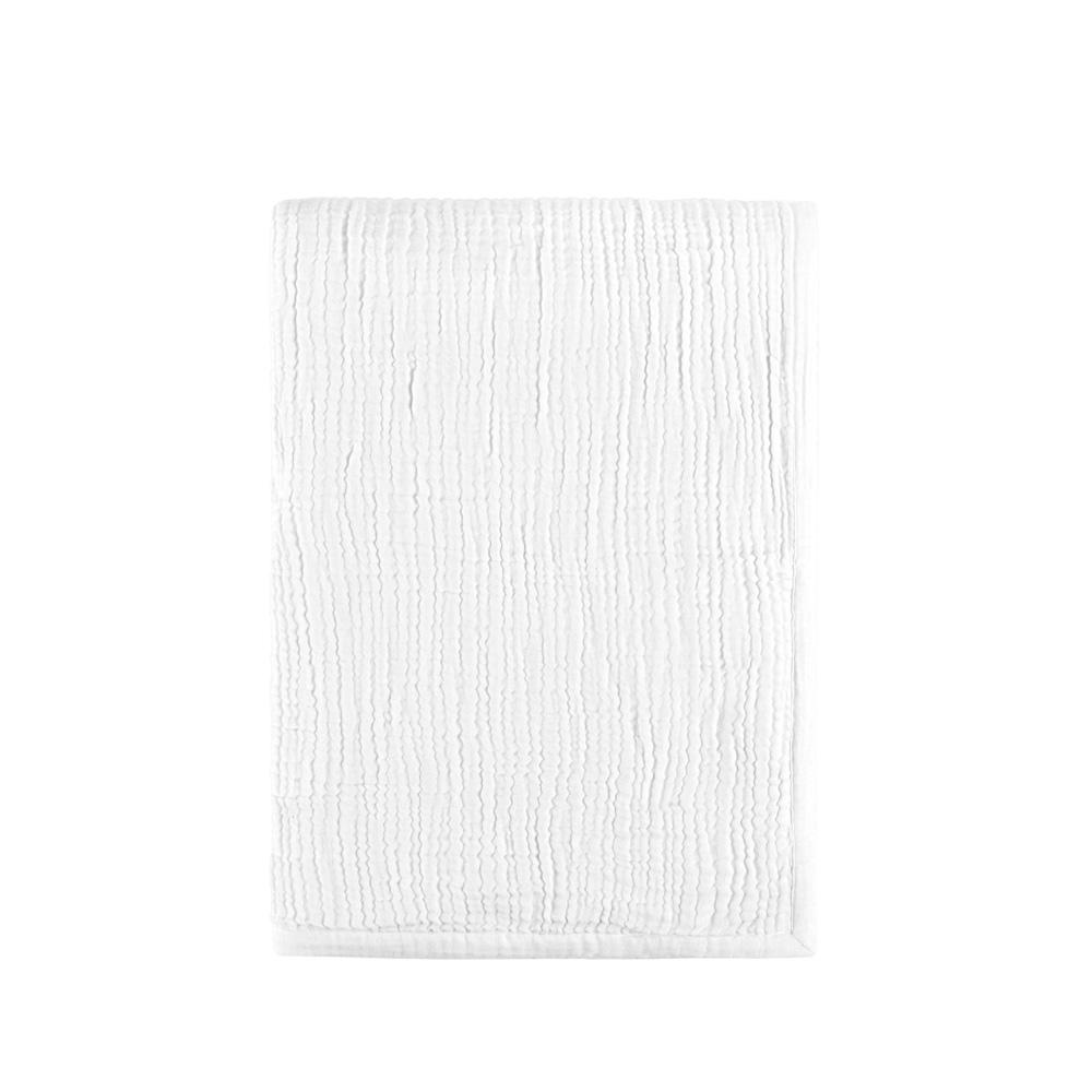Villa by Classic Home - Tc Cotton Linen Blend White 50inX70in Throw Blanket Blanket - 50W - White - V270003 veiw 1