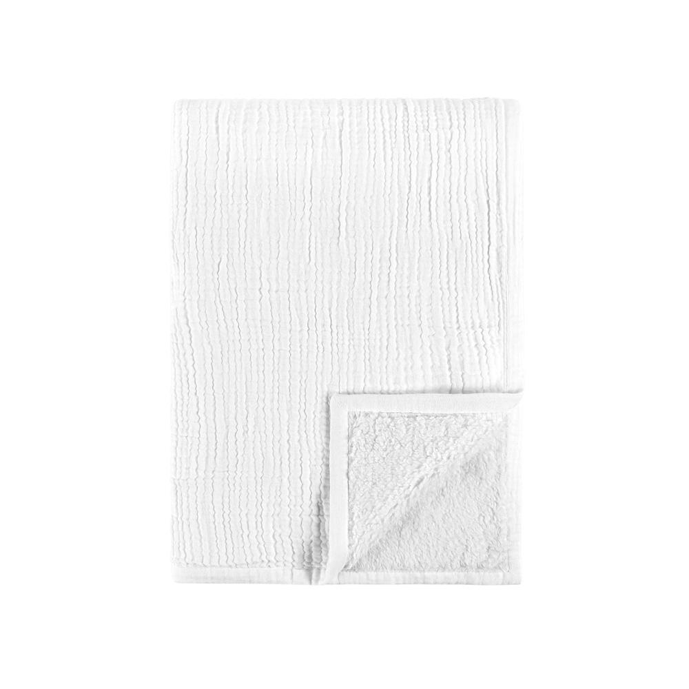 Villa by Classic Home - Tc Cotton Linen Blend White 50inX70in Throw Blanket Blanket - 50W - White - V270003 veiw 2