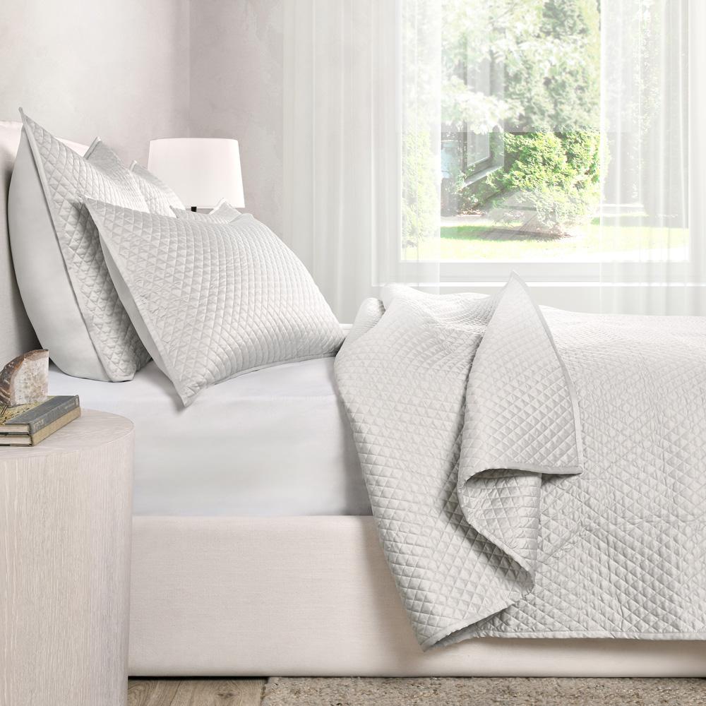 Villa by Classic Home - Winthrop 100% Sateen Silver King Quilt  - 110W - Silver Gray  - V240098 veiw 5
