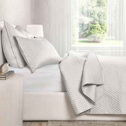Villa by Classic Home - Winthrop 100% Sateen Silver King Quilt  - 110W - Silver Gray  - V240098 veiw 5