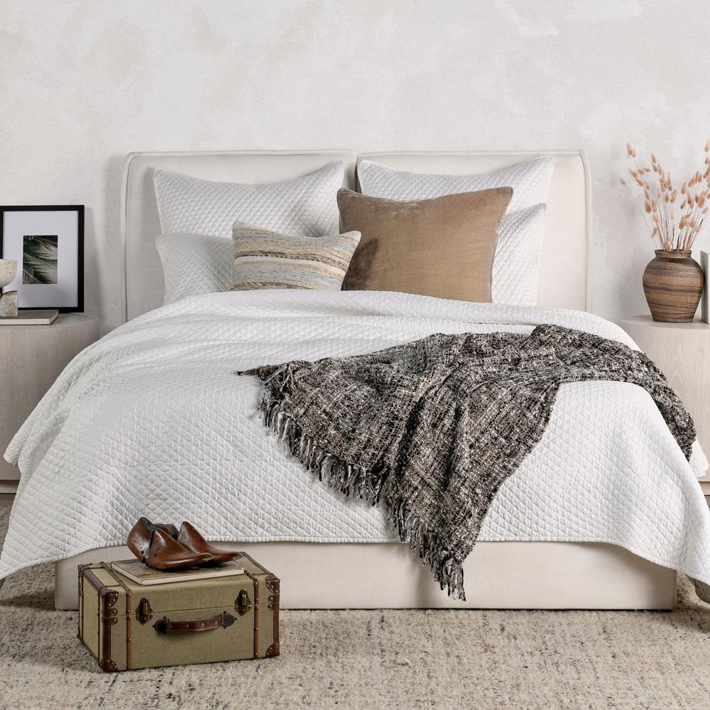 Villa by Classic Home - Winthrop 100% Sateen White King Quilt  - 96W - White - V021547 veiw 6