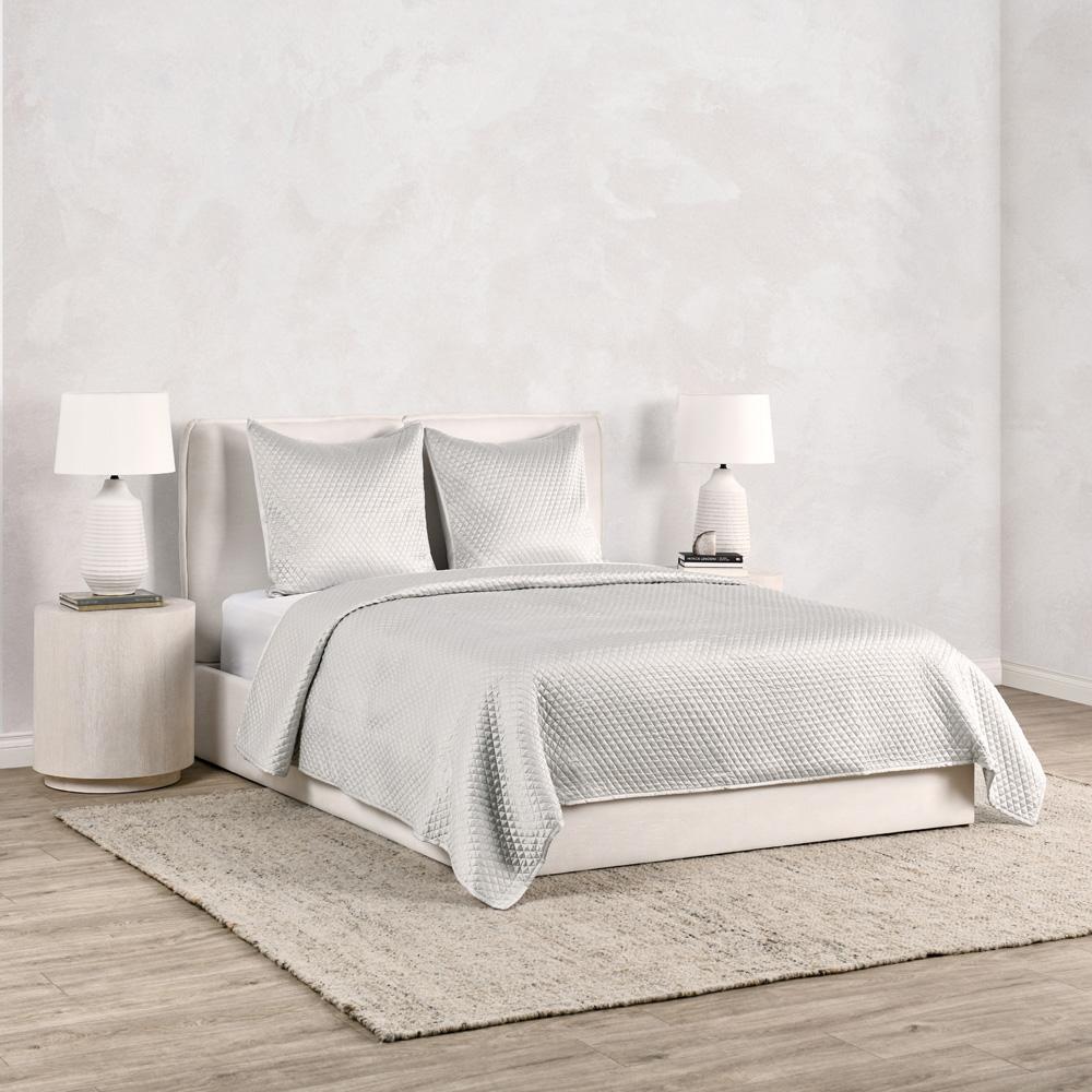 Villa by Classic Home - Winthrop 100% Sateen Silver Euro Sham  - 26W - Silver Gray  - V240100 veiw 4