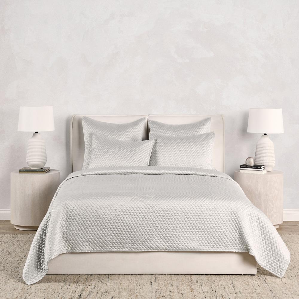 Villa by Classic Home - Winthrop 100% Sateen Silver Standard Sham  - 26W - Silver Gray  - V240102 veiw 4