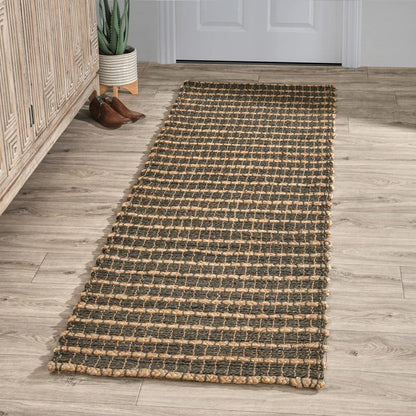 Villa by Classic Home - Alysa 2.6X8 Natural Jute Handwovenmineral Blue Accent Rug - 2.6W - Mineral Blue - 30091003 veiw 4