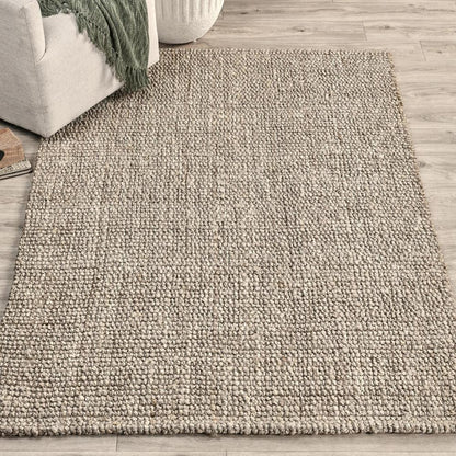 Villa by Classic Home - Annello 10X14 Oatmeal Jute Fabric Area Accent Rug - 10W - Oatmeal Beige - 30091058 veiw 5