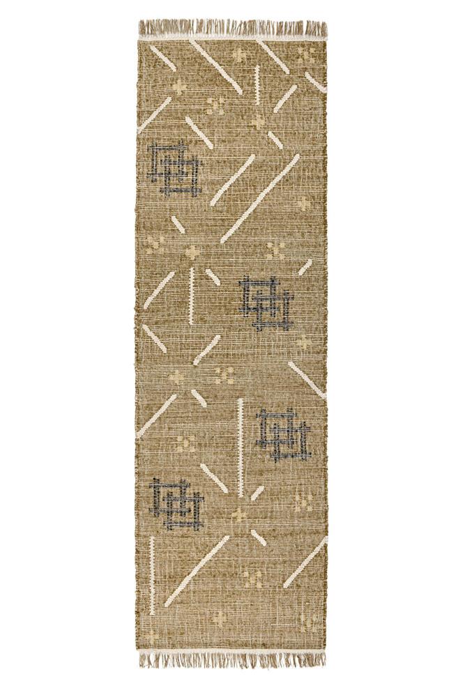 Villa by Classic Home - Belfast 2.6X8 Wool Blend Handwoven Khaki Area Rug Runner - 2.6W - Khaki, Multi - 30091483 veiw 1