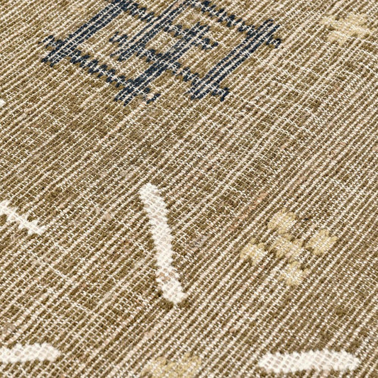 Villa by Classic Home - Belfast 2.6X8 Wool Blend Handwoven Khaki Area Rug Runner - 2.6W - Khaki, Multi - 30091483 veiw 2