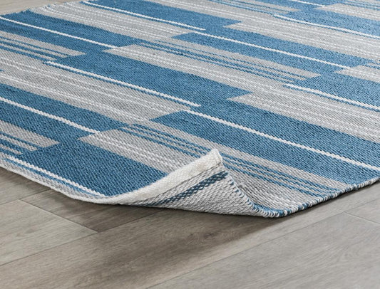 Villa by Classic Home - Boulder 2X3 Indoor Outdoor Handwoven Stripe Blue Area Rug  - 2W - Blue - 30132270 veiw 2