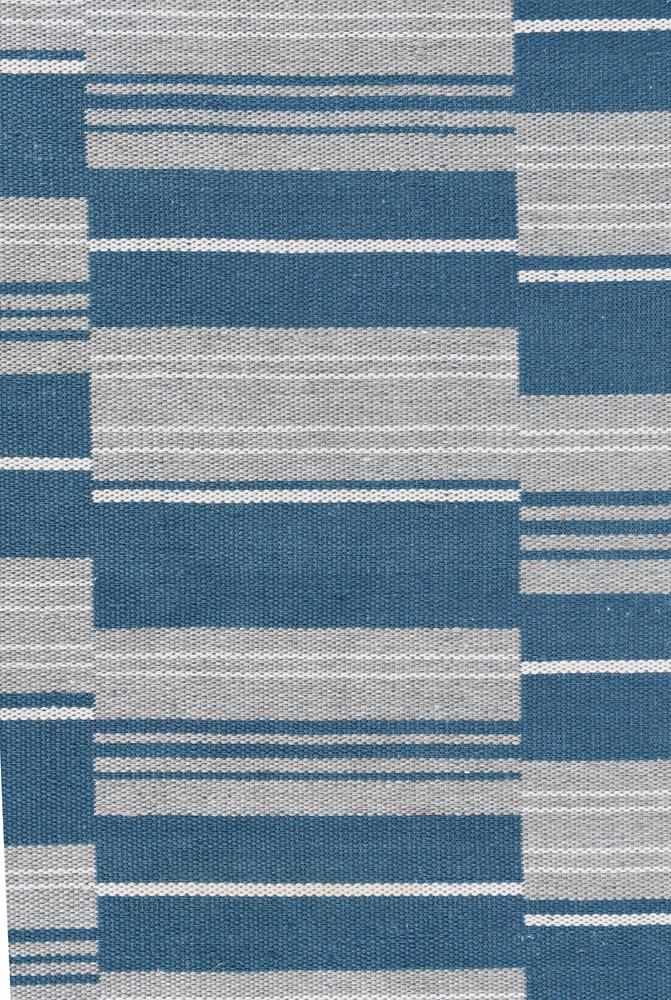 Villa by Classic Home - Boulder 5X8 Indoor Outdoor Handwoven Stripe Blue Area Rug  - 5W - Blue - 30132274 veiw 1