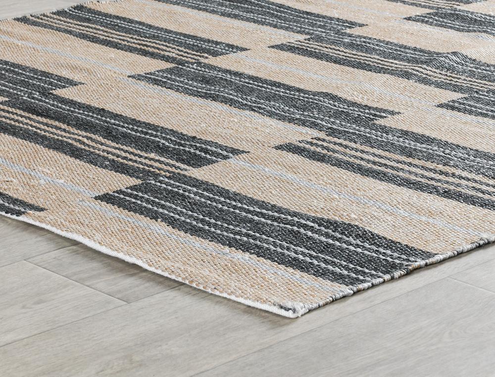 Villa by Classic Home - Boulder 2X3 Indoor Outdoor Handwoven Stripe Charcoal Area Rug  - 2W - Charcoal - 30132280 veiw 3