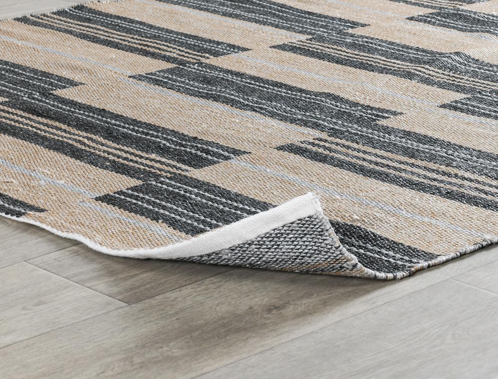Villa by Classic Home - Boulder 5X8 Indoor Outdoor Handwoven Stripe Charcoal Area Rug  - 5W - Charcoal - 30132284 veiw 2