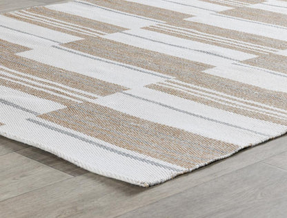 Villa by Classic Home - Boulder 2X3 Indoor Outdoor Handwoven Stripe Ivory Area Rug  - 2W - Ivory - 30132290 veiw 3