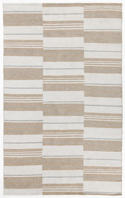 Villa by Classic Home - Boulder 8X10 Indoor Outdoor Handwoven Stripe Ivory Area Rug  - 8W - Ivory - 30132295 veiw 1
