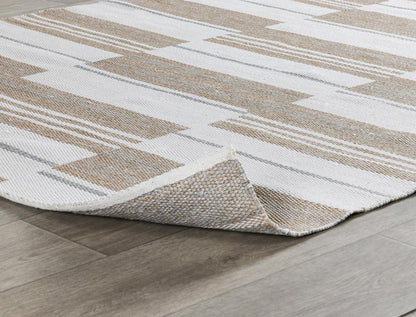 Villa by Classic Home - Boulder 8X10 Indoor Outdoor Handwoven Stripe Ivory Area Rug  - 8W - Ivory - 30132295 veiw 2