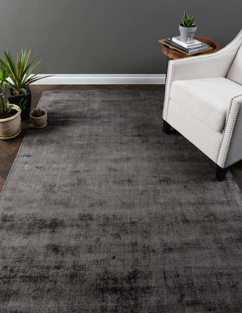Villa by Classic Home - Cameron Hand-Woven Distressed Viscose Area Rug  - 8W - Charcoal - 30026225 veiw 2