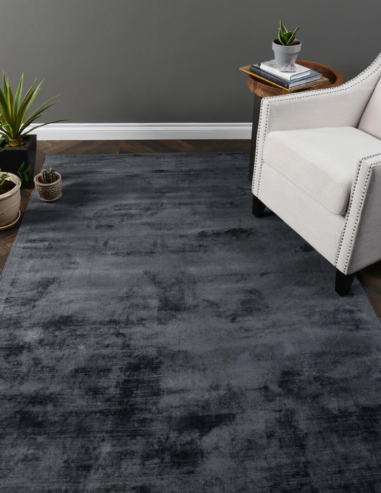 Villa by Classic Home - Cameron Hand-Woven Distressed Viscose Area Rug  - 2W - Ink Blue - 30026210 veiw 2