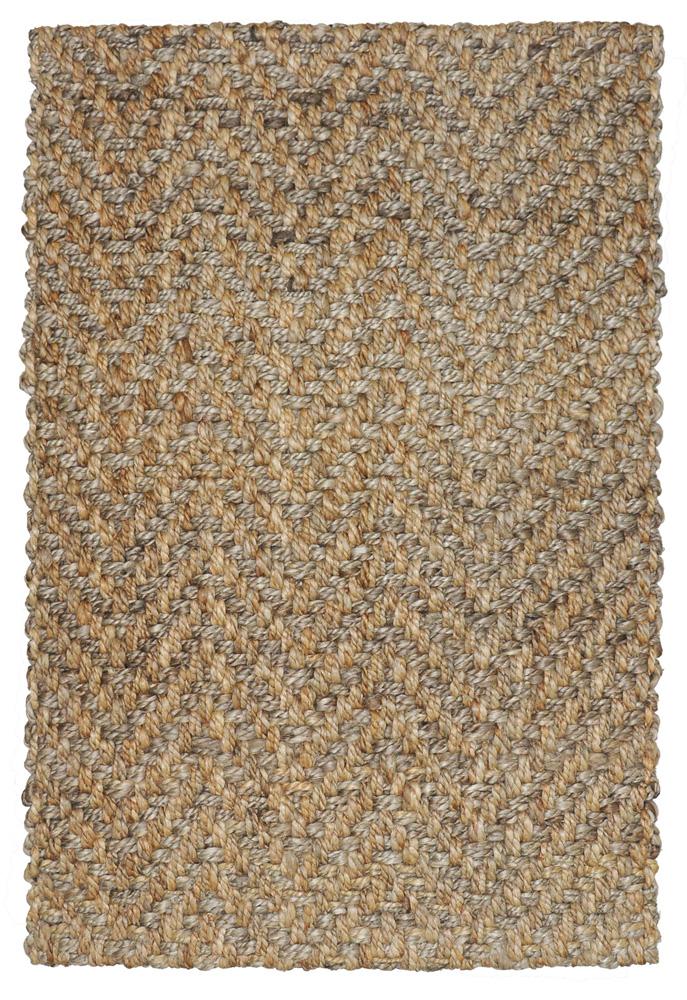 Villa by Classic Home - Chevron Handwoven Jute Area Rug  - 5W - Natural/grey - 30063517 veiw 1