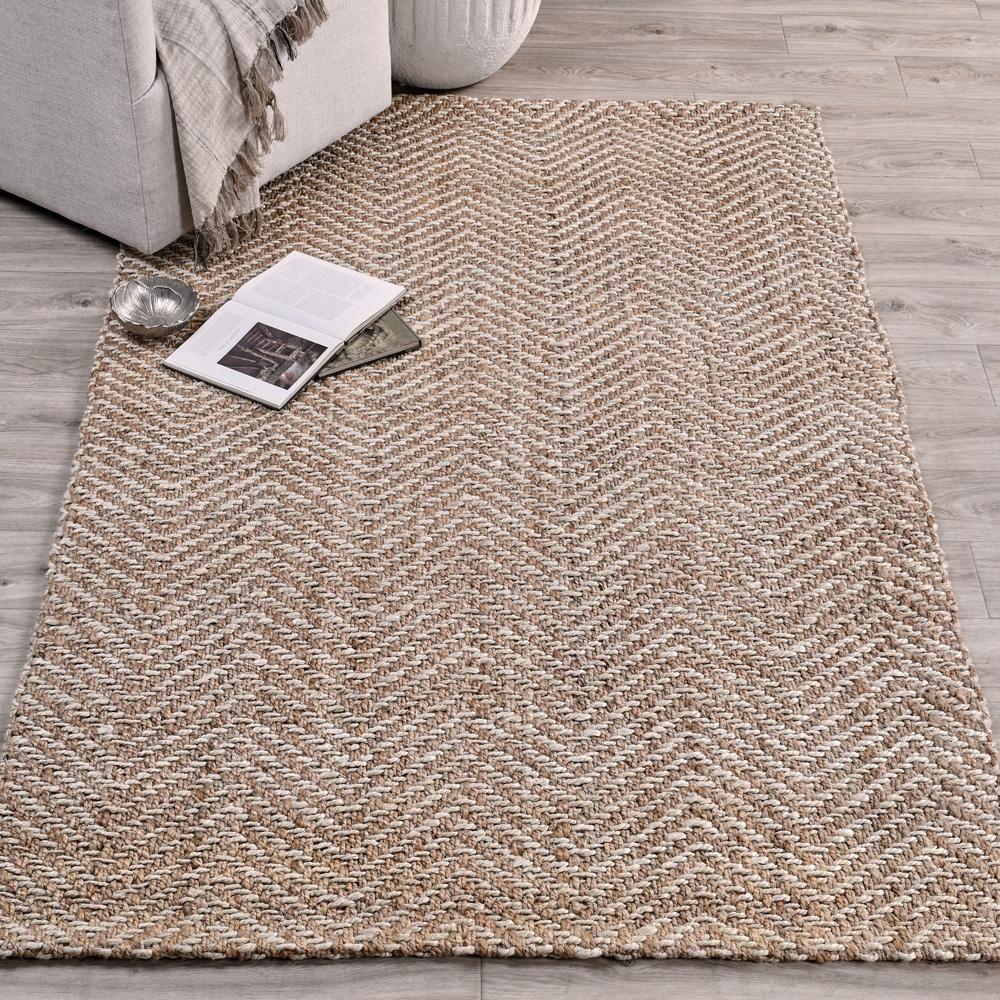 Villa by Classic Home - Chevron Handwoven Jute Area Rug  - 2W - Natural/Ivory - 30063570 veiw 5